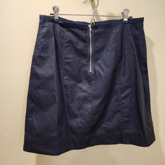 GAP Navy Blue Cotton ALine Mini Skirt Size 8 - Picture 2 of 8